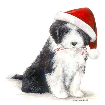 Beardie Pup Xmas Card