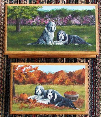 Small and Medium Jewellery Boxes - Bearded Collie
