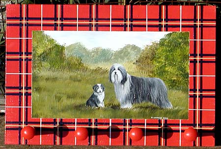 Leash Holder - Bearded Collie Tartan