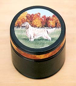 Large Round Hardwood Box - English Setter