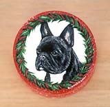 Small Round Hardwood Box - French Bulldog