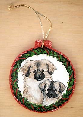 Tibetan Spaniel Xmas Ornament