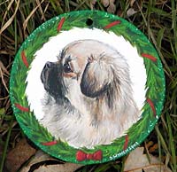 Medium Flat Hardwood Ornament - Tibetan Spaniel