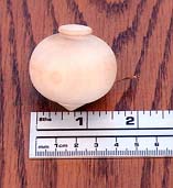 Turned Hardwood Ornament - size