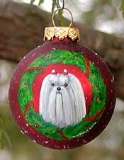 Small glass ornament - Maltese