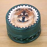 Small Round Hardwood Box - Chow Chow