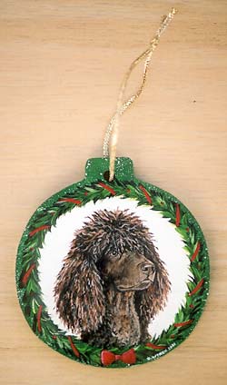 Large Flat Hardwood Ornament - Irish Water Spaniel