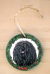 Small Flat Hardwood Ornament - Puli