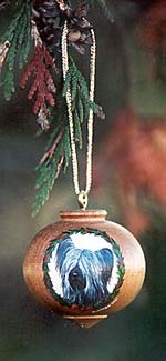 Turned Hardwood Ornament - Skye Terrier