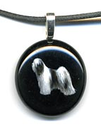 Painted Glass Pendant - Tibetan Terrier